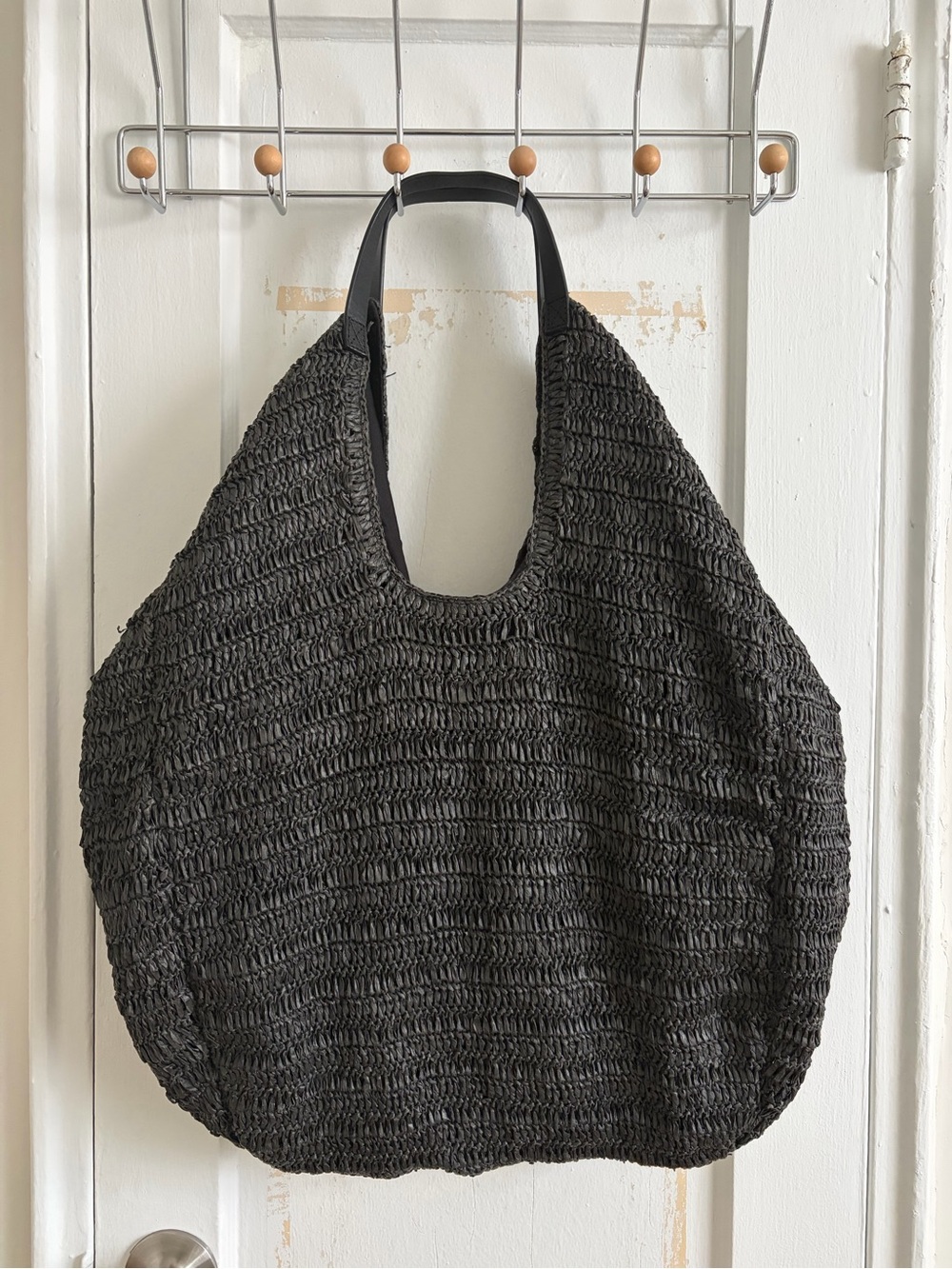 COS Black Woven Oversized Tote